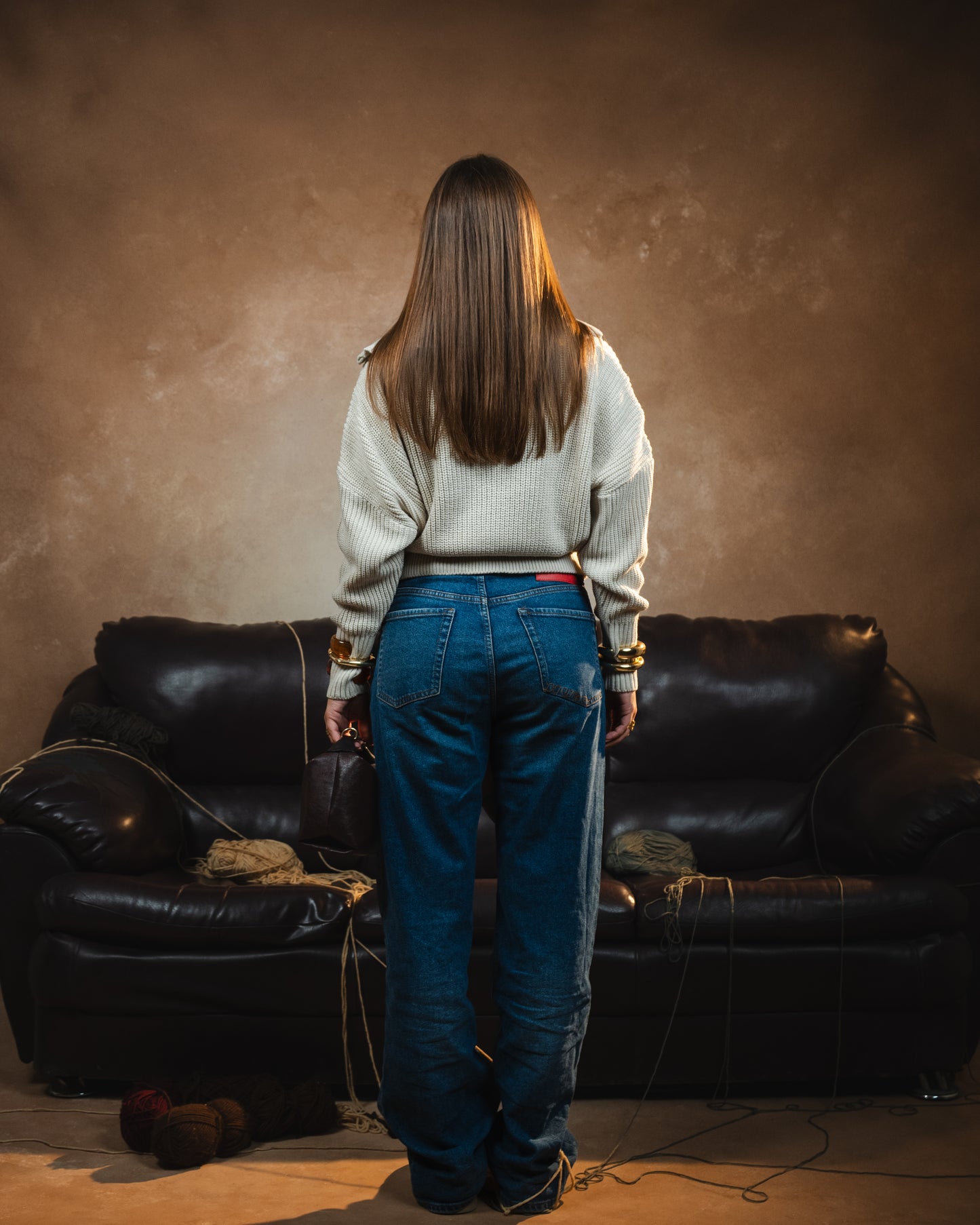 The Fitted Waist Beige Sweater