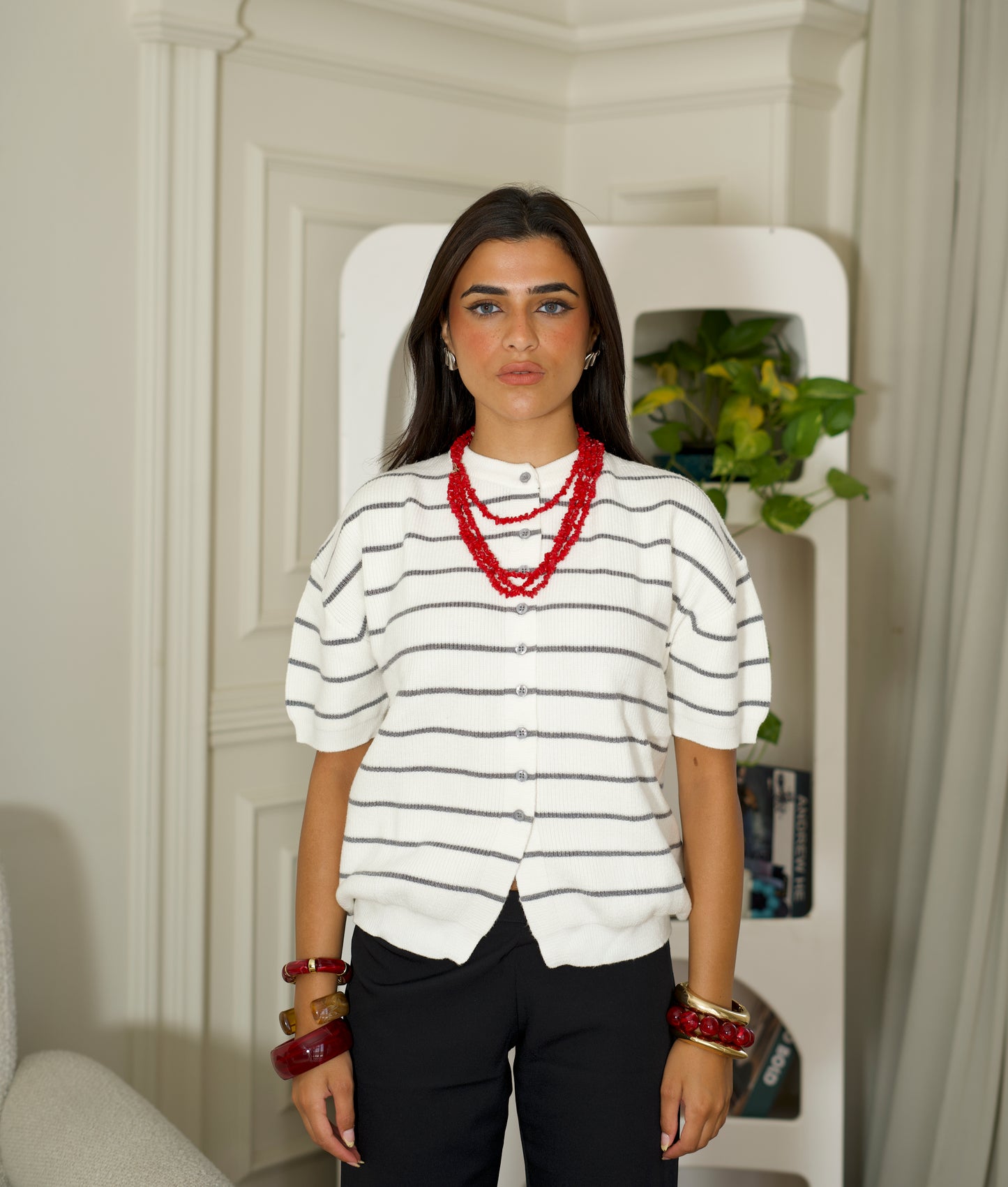 White Stripped Knit