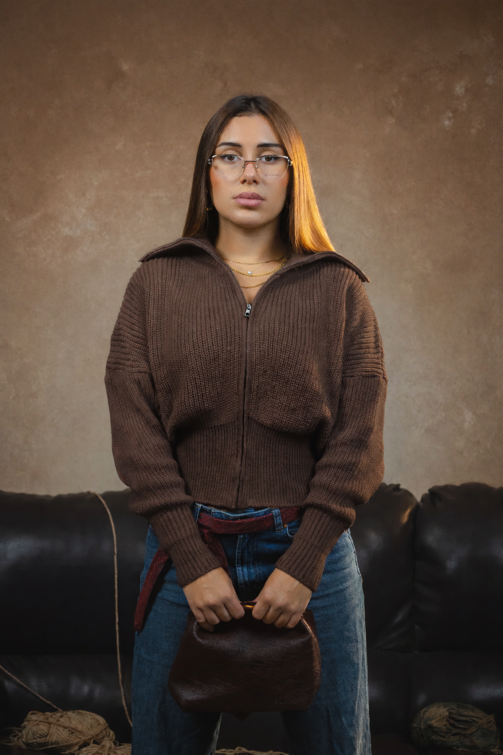 The Fitted Waist Brown Sweater