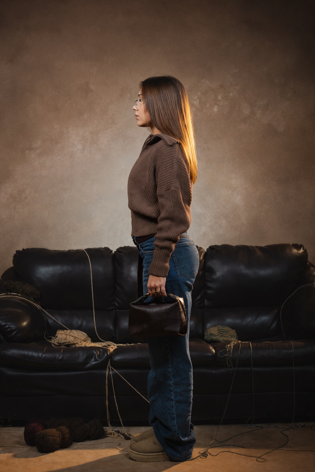 The Fitted Waist Brown Sweater