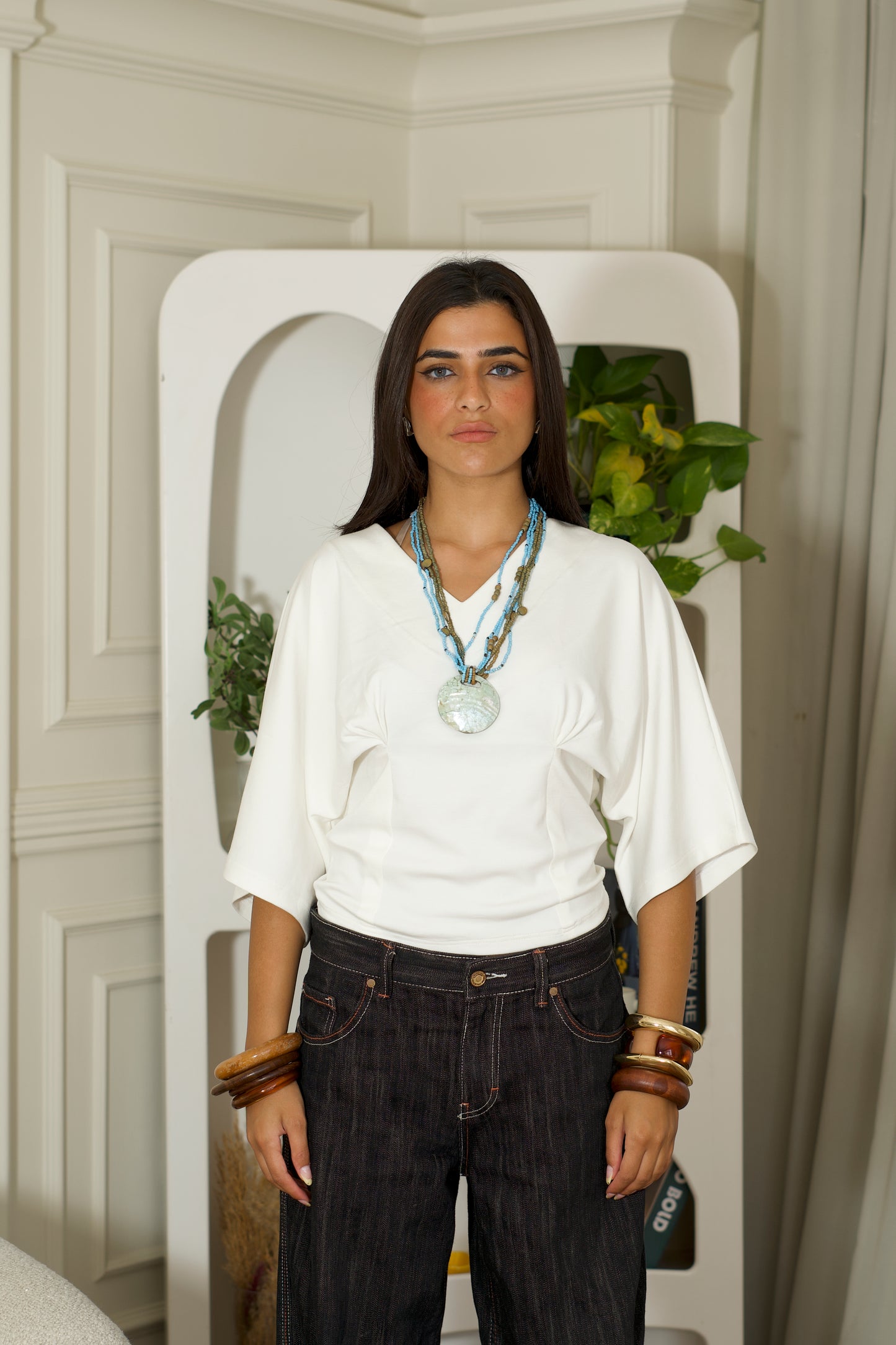 White Ruched Top