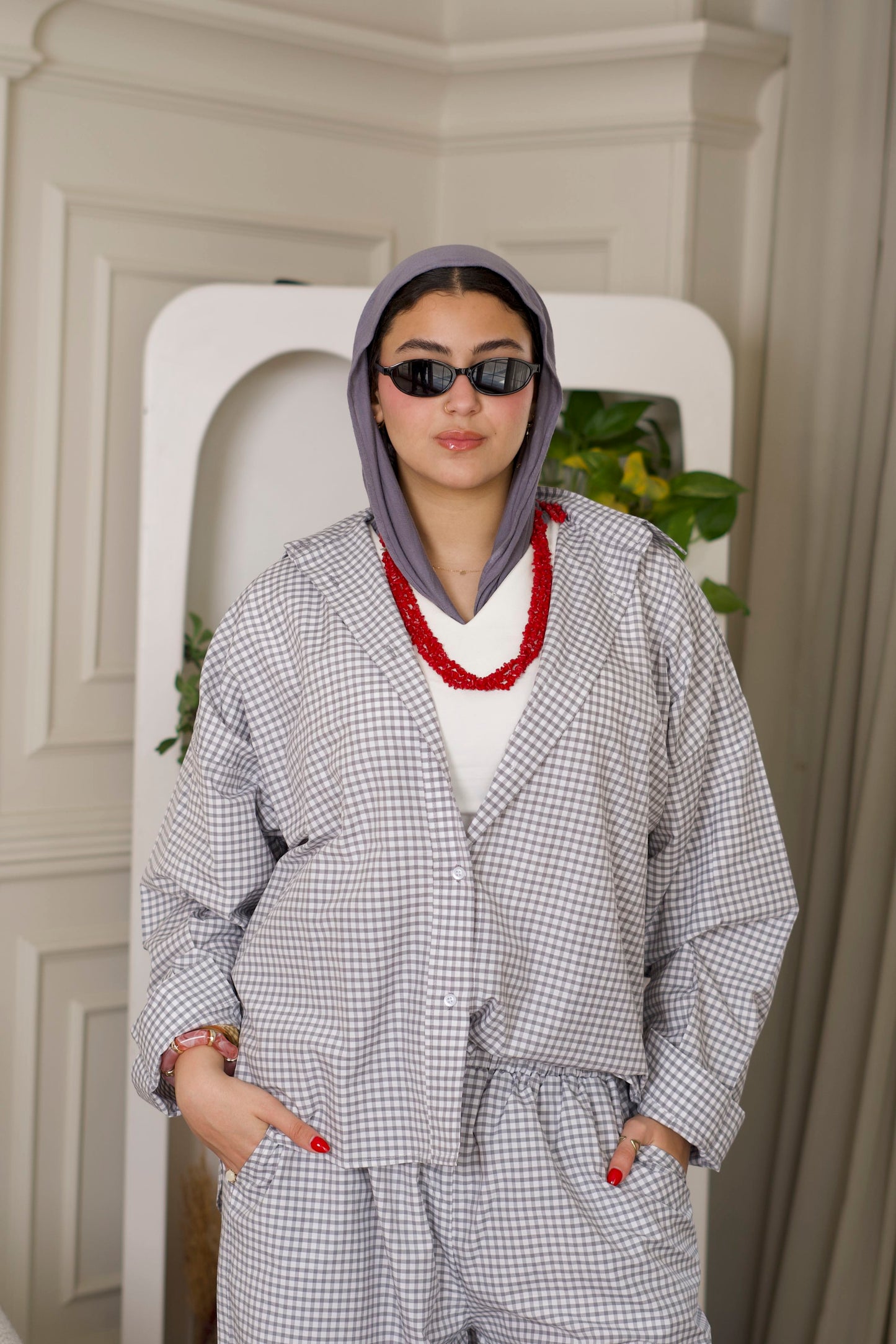 Grey Checkered Chemise