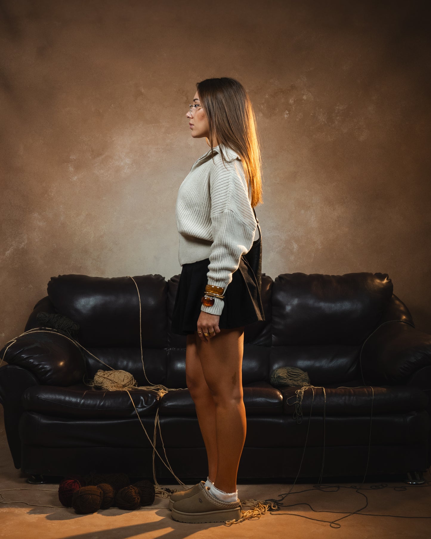 The Fitted Waist Beige Sweater