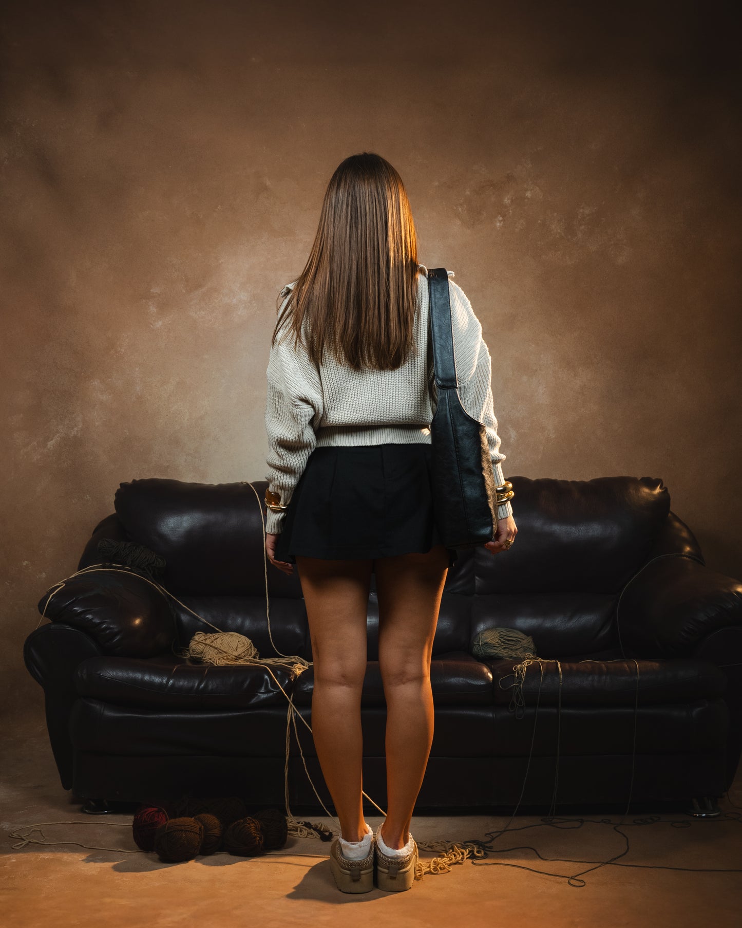 The Fitted Waist Beige Sweater