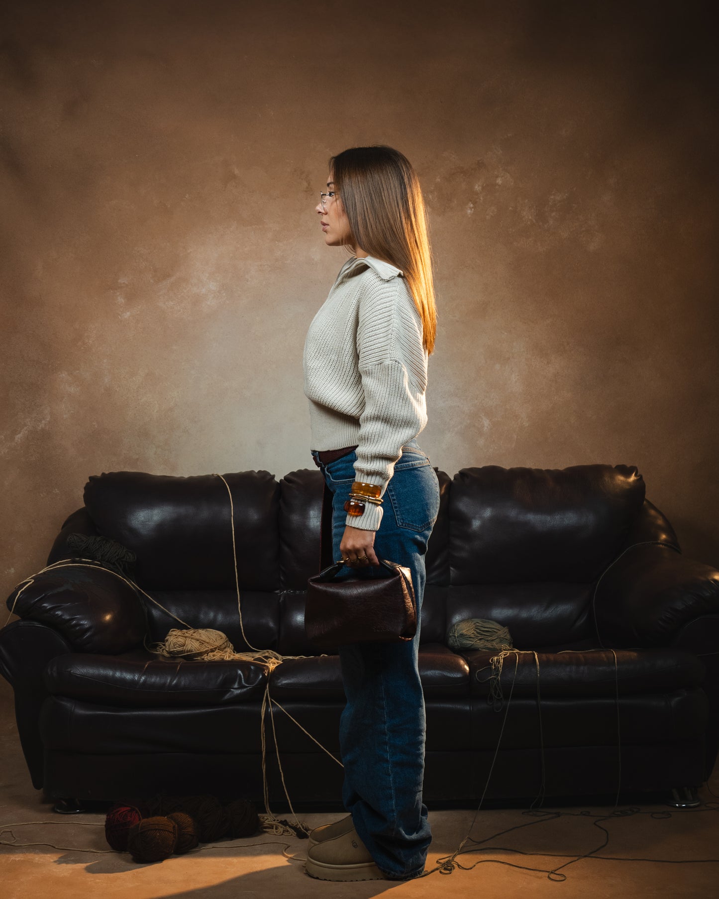 The Fitted Waist Beige Sweater