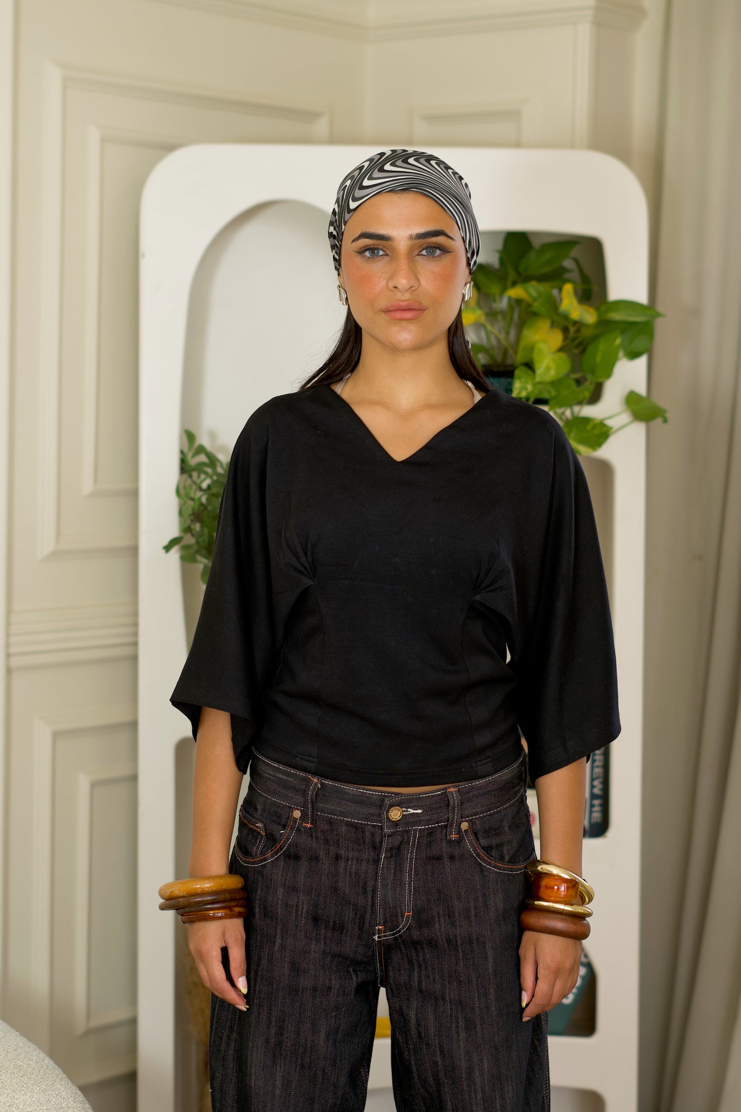 Black Ruched Top